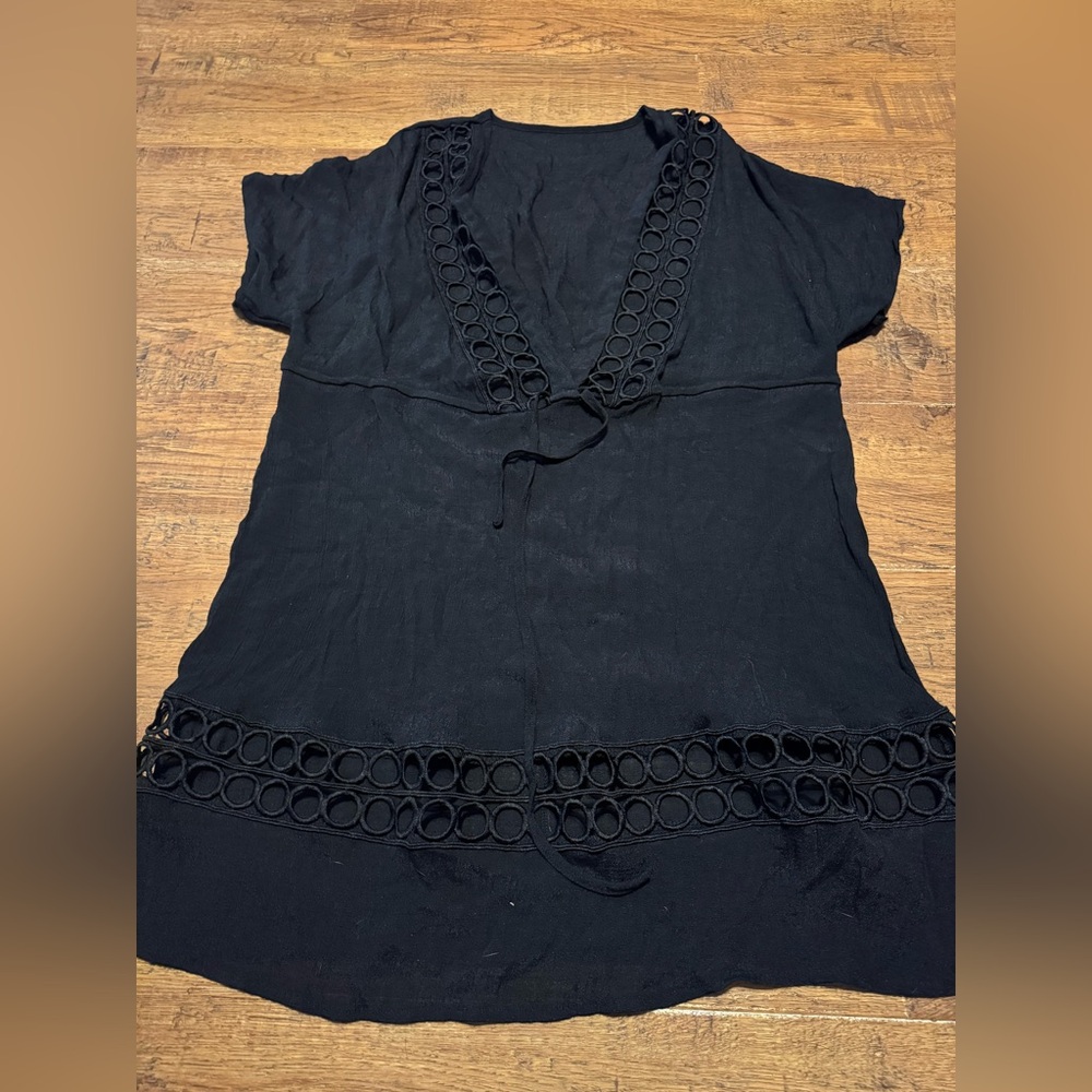 Black swimsuit coverup NEW 1X